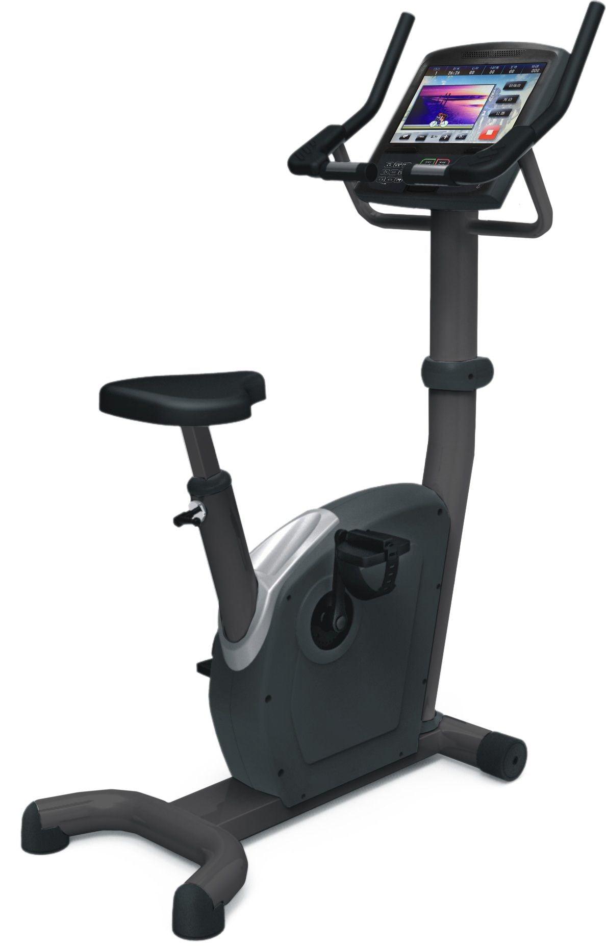 Muscle D Fitness Commercial Upright Bike - Touch Screen  -  Adjustable Seat - Contact Heart Rate