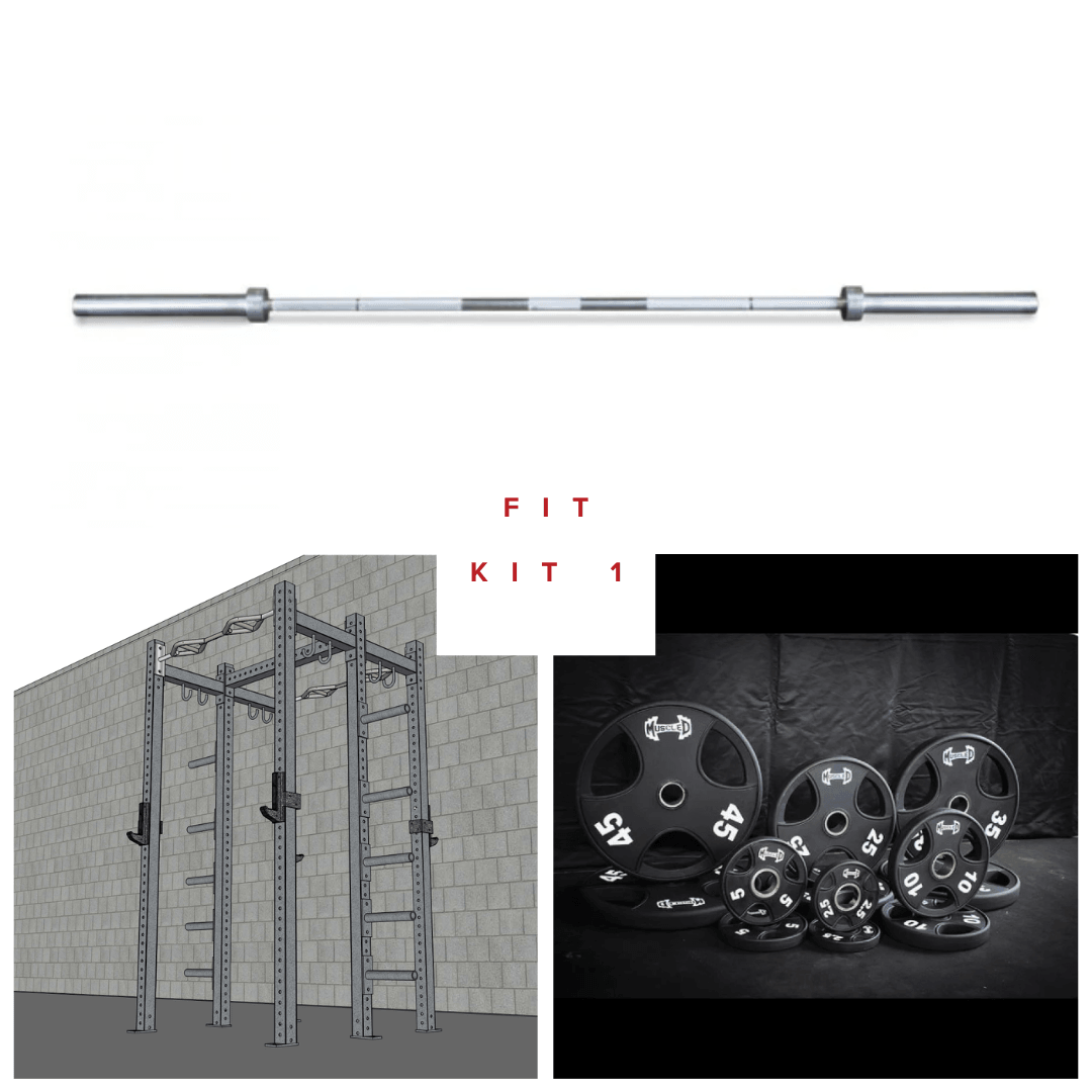 Muscle D Fitness TGrip Commercial Double Half Rack Weight Set - 3x3 Steel - Functional Multi-Grip Pull-Up - Integrated Plate Storage - J-Hooks