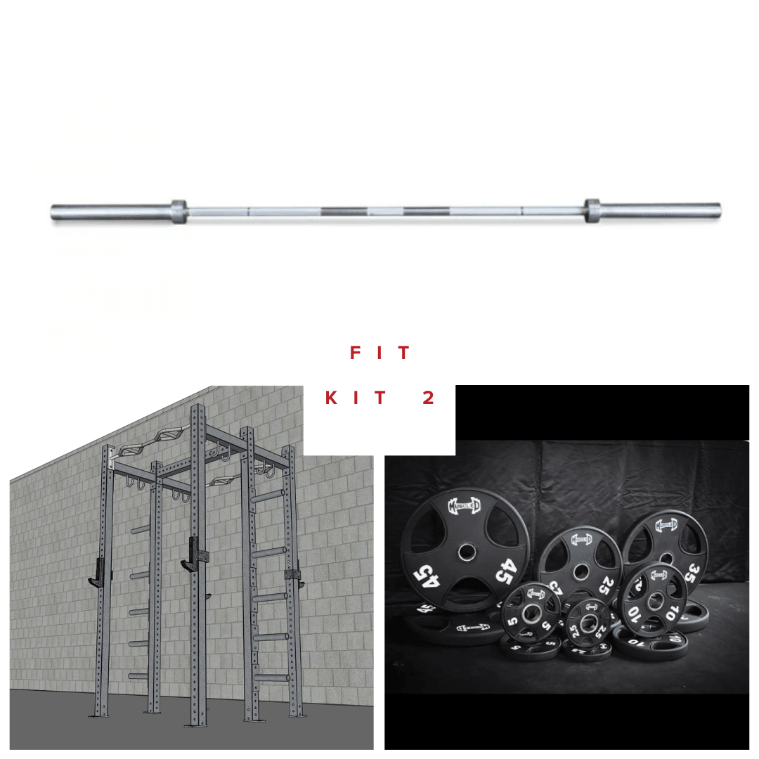 Muscle D Fitness TGrip Commercial Double Half Rack Weight Set - 3x3 Steel - Functional Multi-Grip Pull-Up - Integrated Plate Storage - J-Hooks