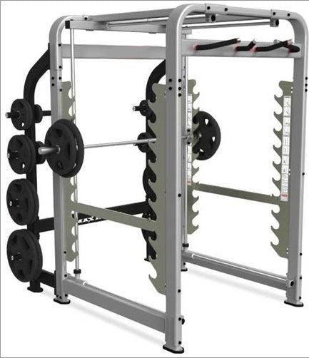 Muscle D Fitness NEW MAX Rack  - Plate Load Multi-Dimensional Smith Machine - Weight Storage Pegs Included - Fnctional Chin Bar
