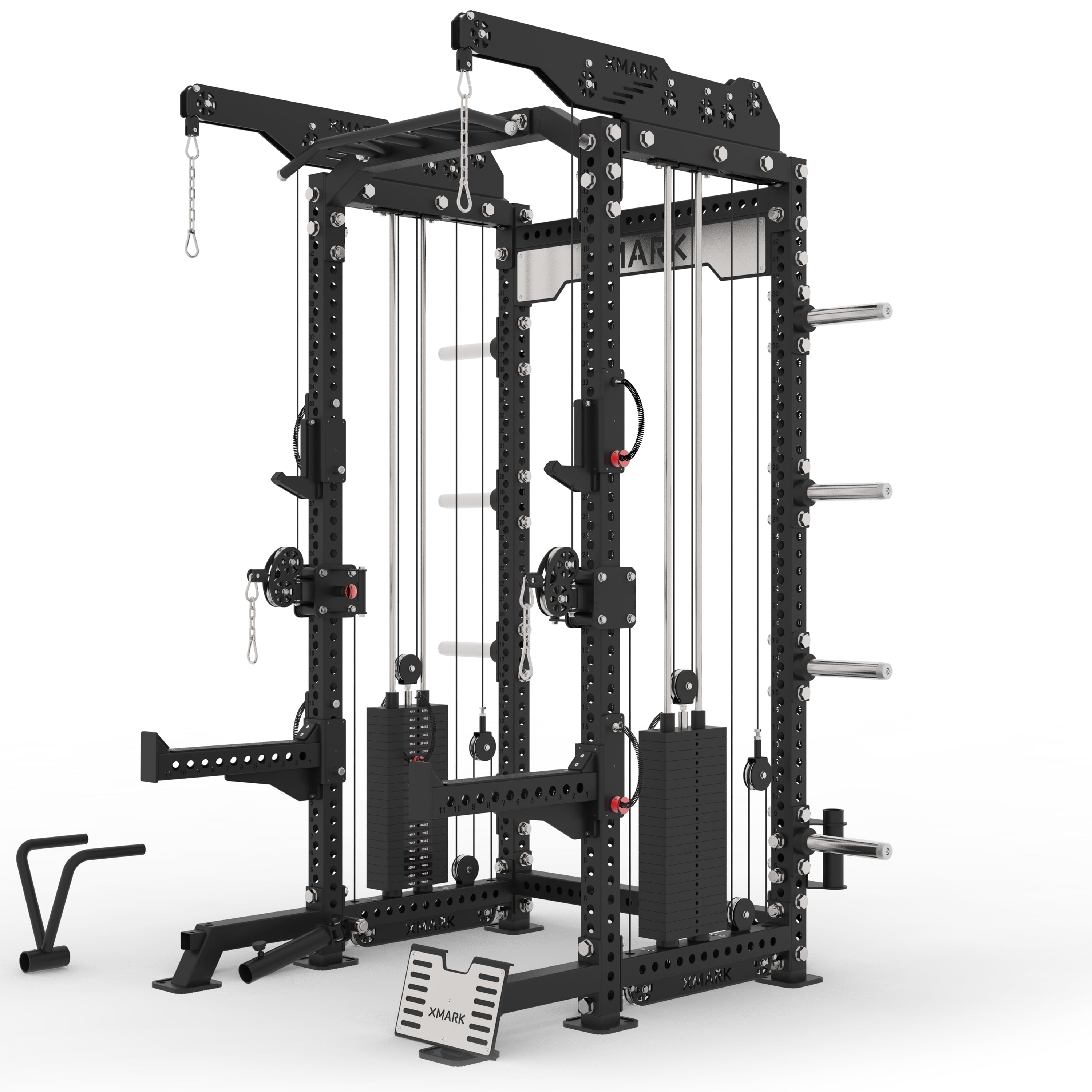 XMARK Commercial Half Rack Functional Trainer, Dual 220-Pound Stacks