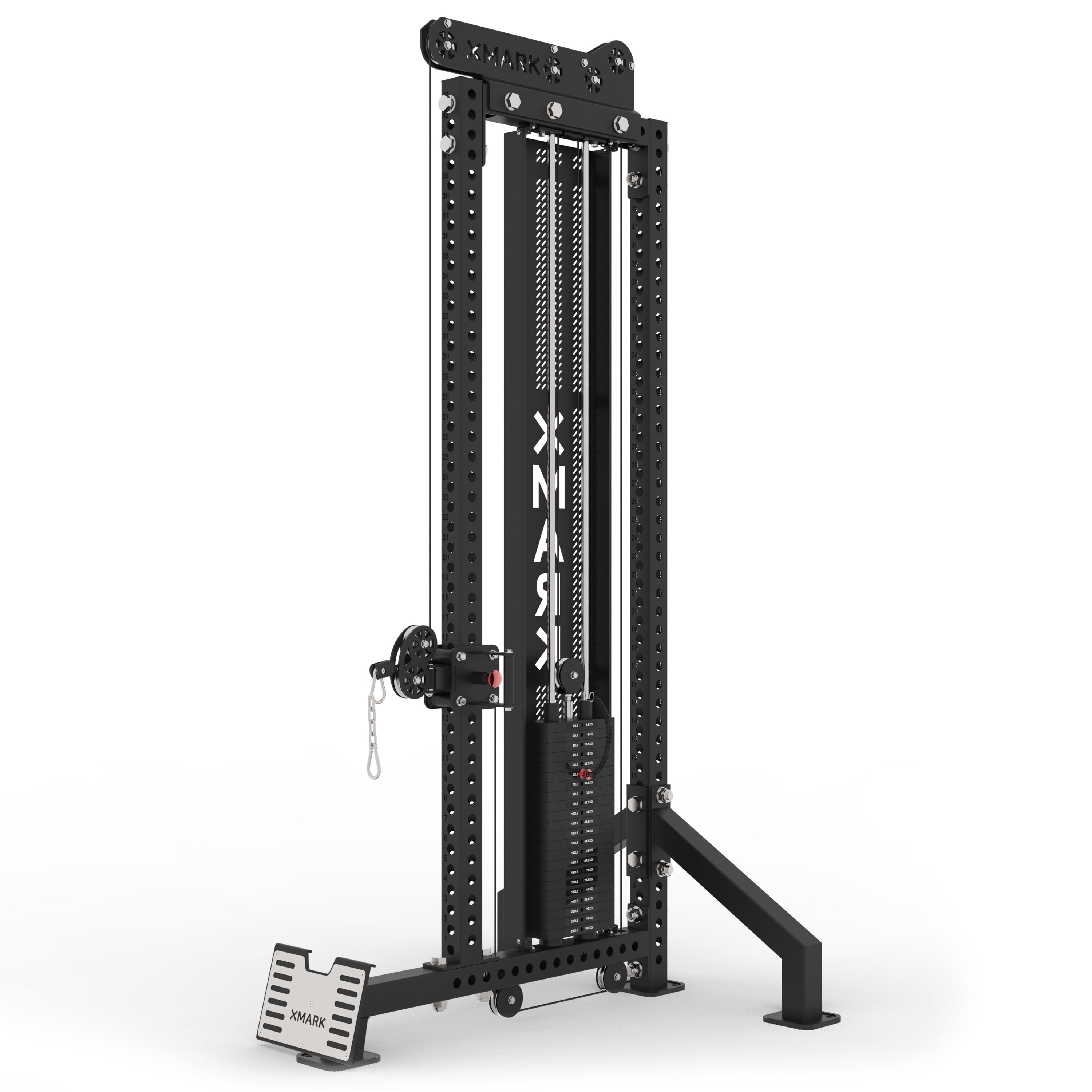 XMARK Commercial Single-Stack Functional Trainer, Low Row, Cable Attachments
