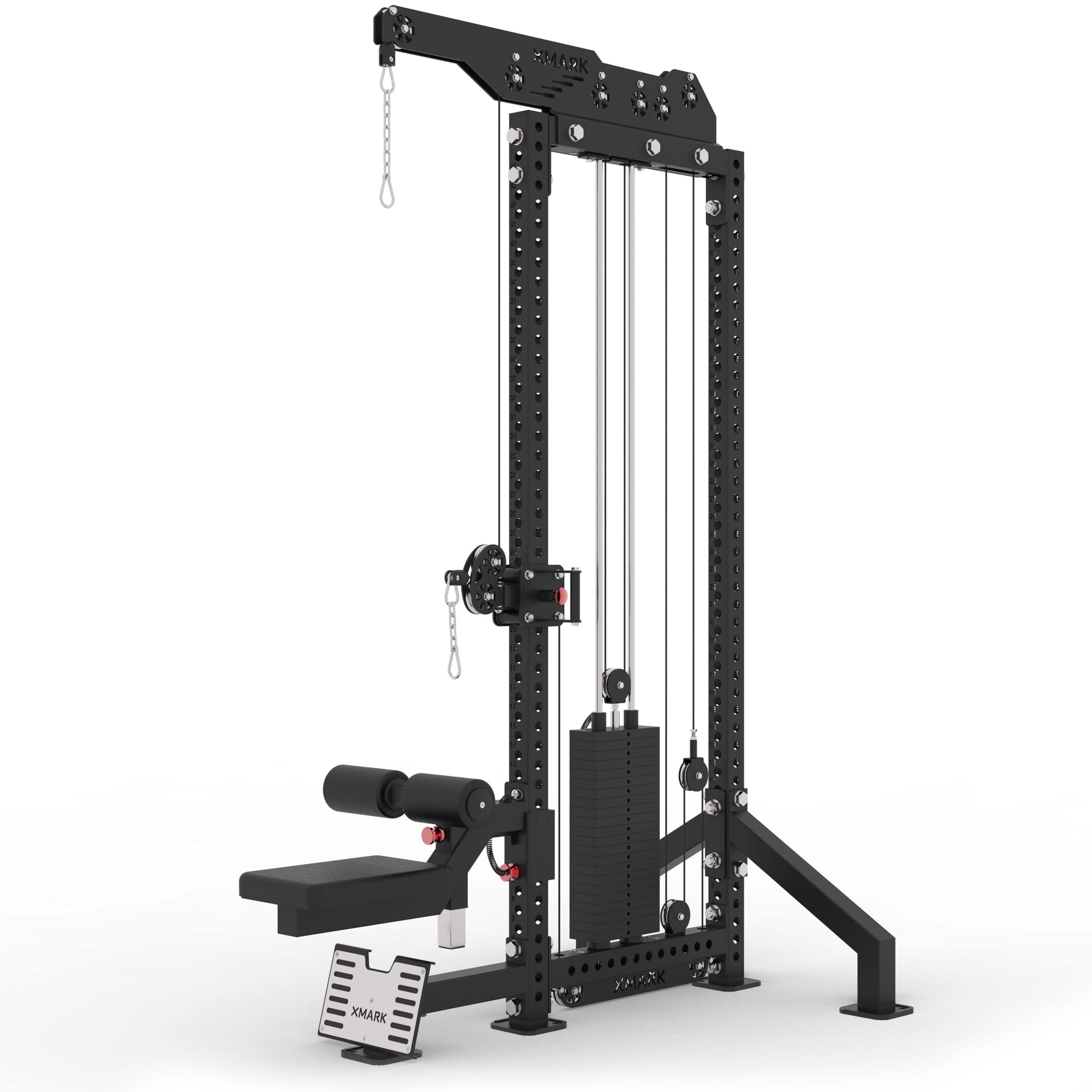 XMARK Commercial Lat Pulldown and Low Row Single Stack Functional Trainer