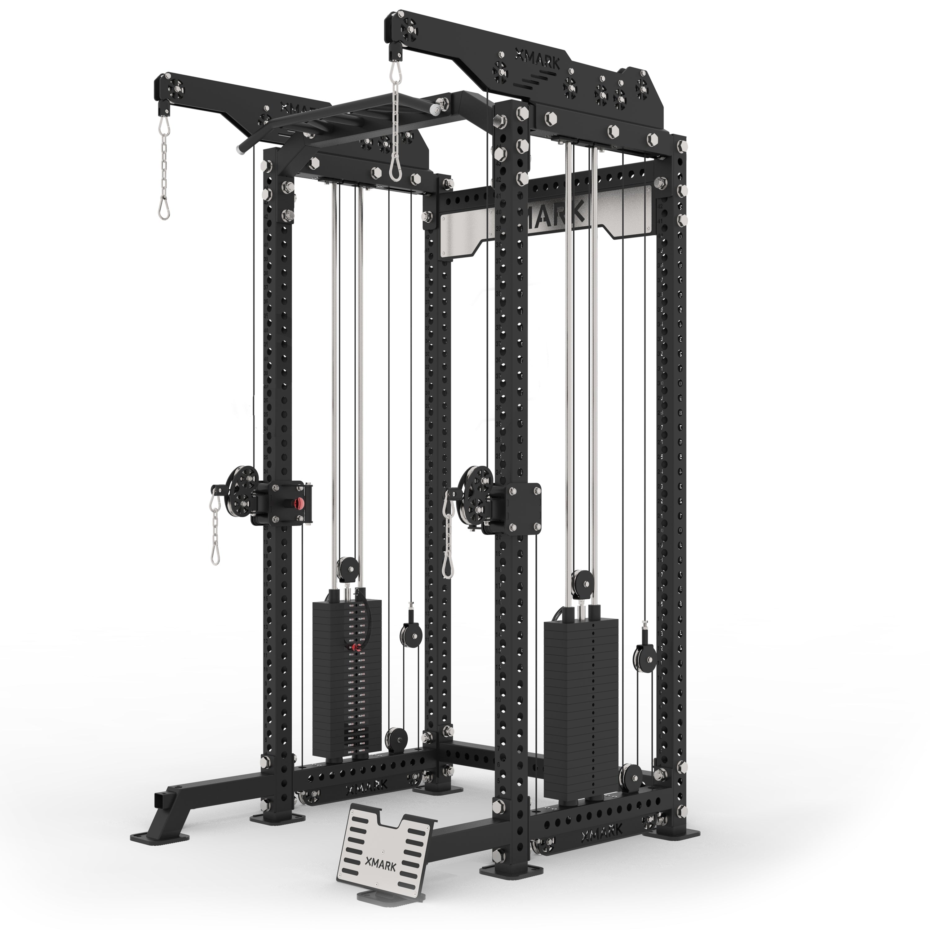 XMARK Commercial Half Rack Functional Trainer with Lat Pulldown and Low Row