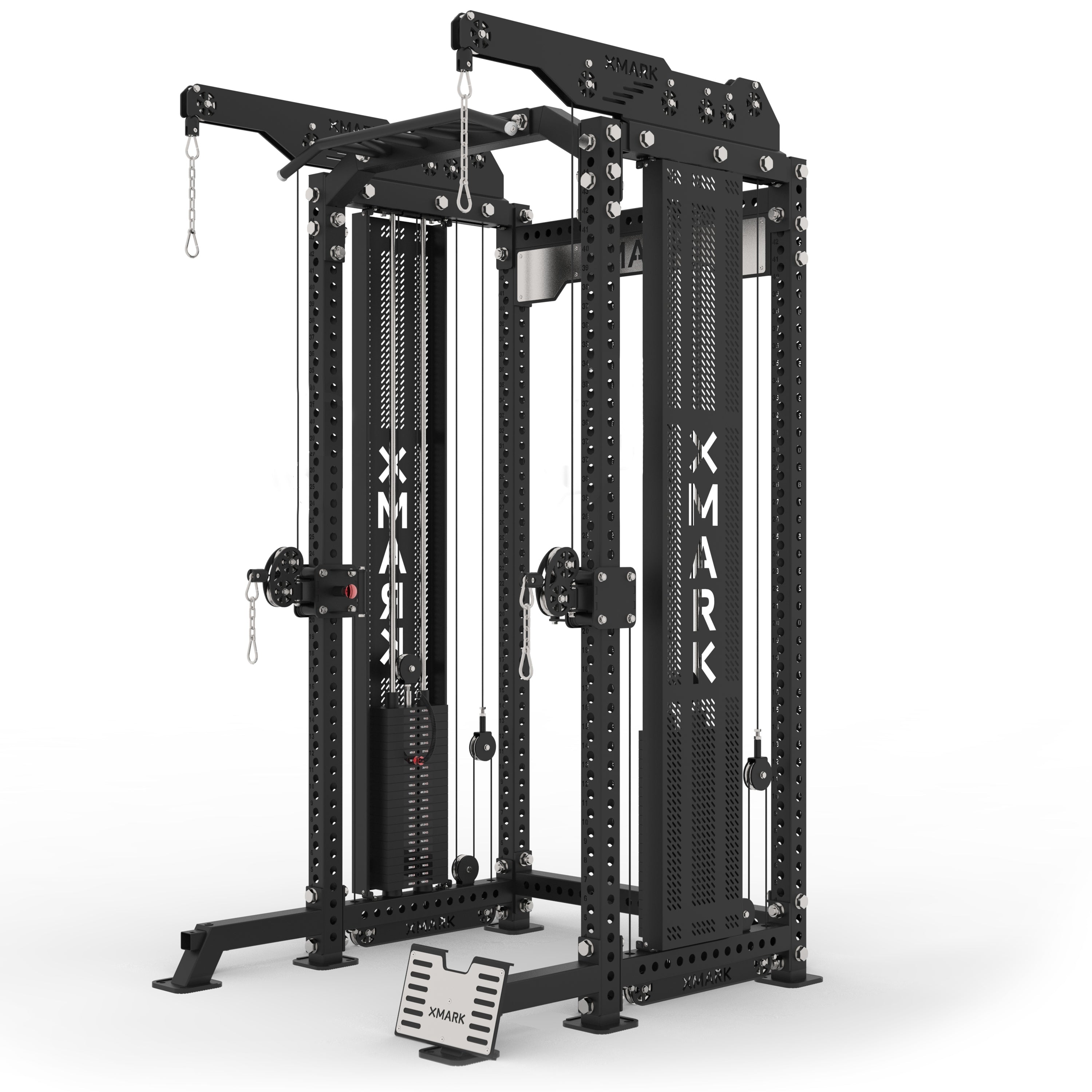 XMARK Commercial Half Rack Functional Trainer with Lat Pulldown and Low Row