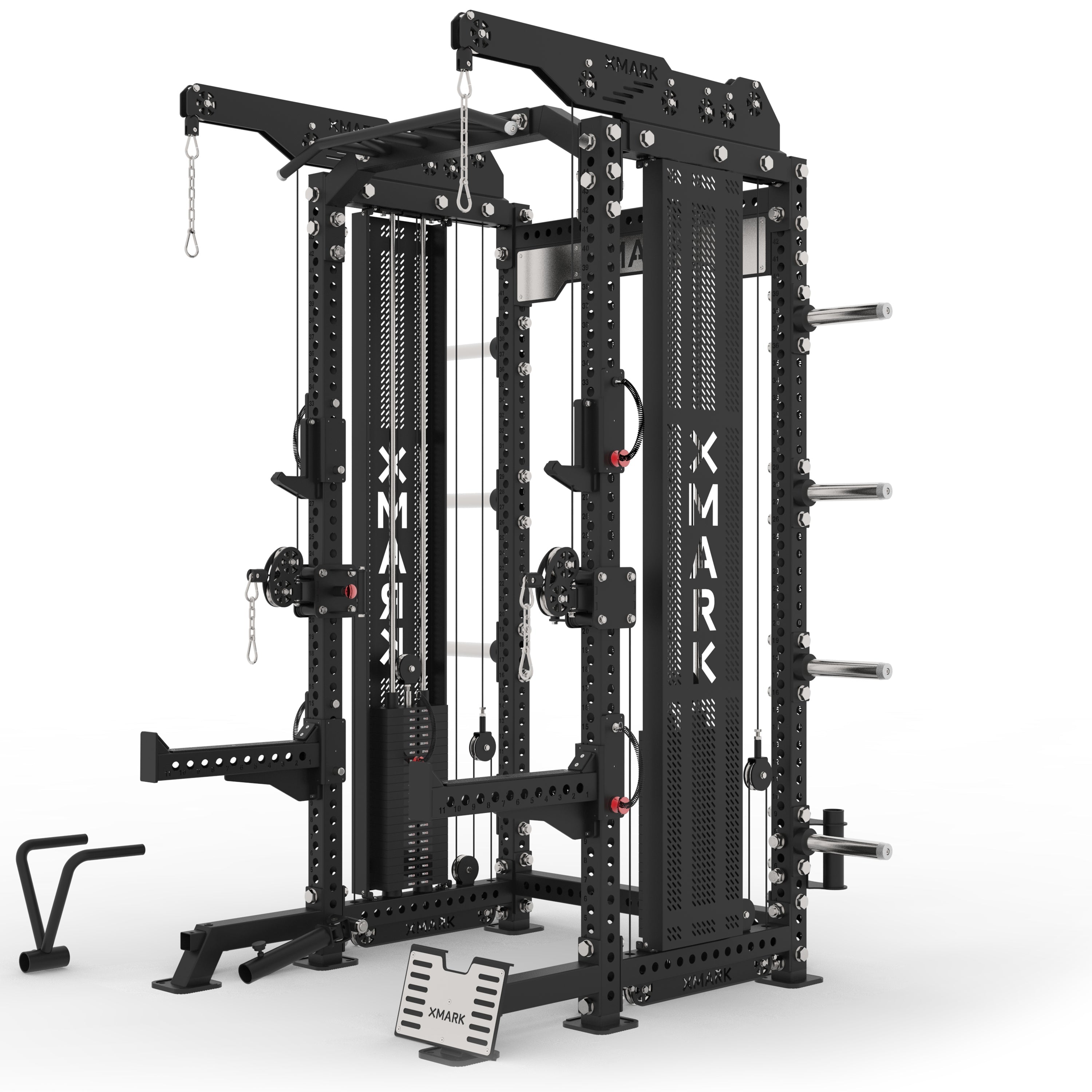 XMARK Commercial Half Rack Functional Trainer, Dual 220-Pound Stacks