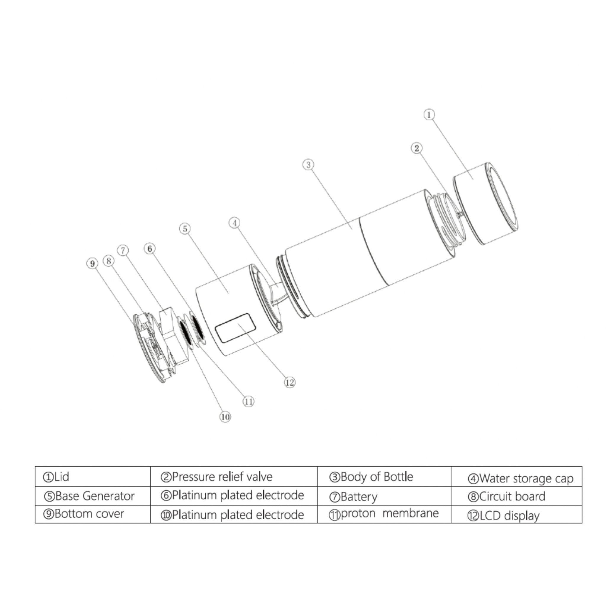 TheraH2Go Hydrogen Water Bottle